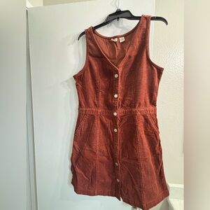 Levi's Terracotta Corduroy Mini Dress